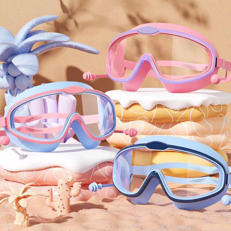 【F】แว่นตาว่ายน้ำ 1 ชิ้น กรอบให - Swimming Goggles Anti Fog บทวิจารณ์และราคา