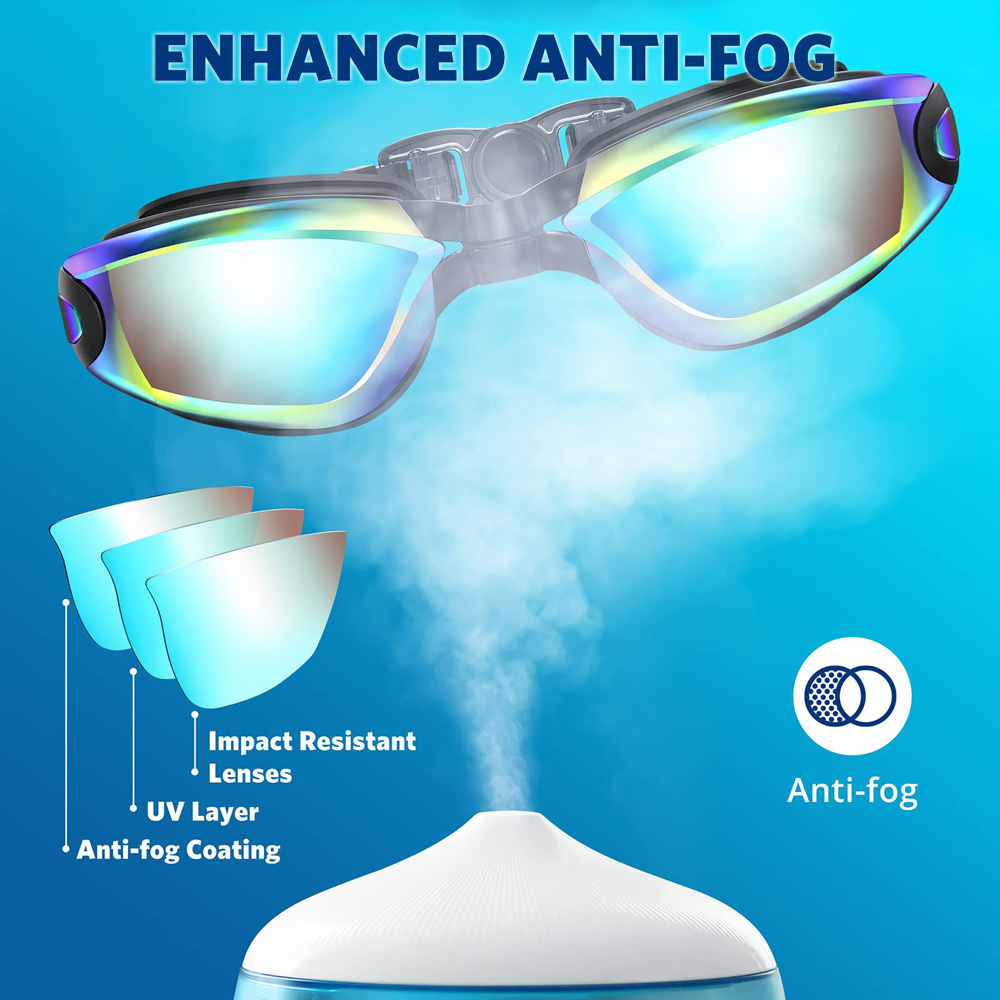 แว่นตาว่ายน้ํามืออาชีพแว่นตาว่ - Swimming Goggles Anti Fog บทวิจารณ์และราคา