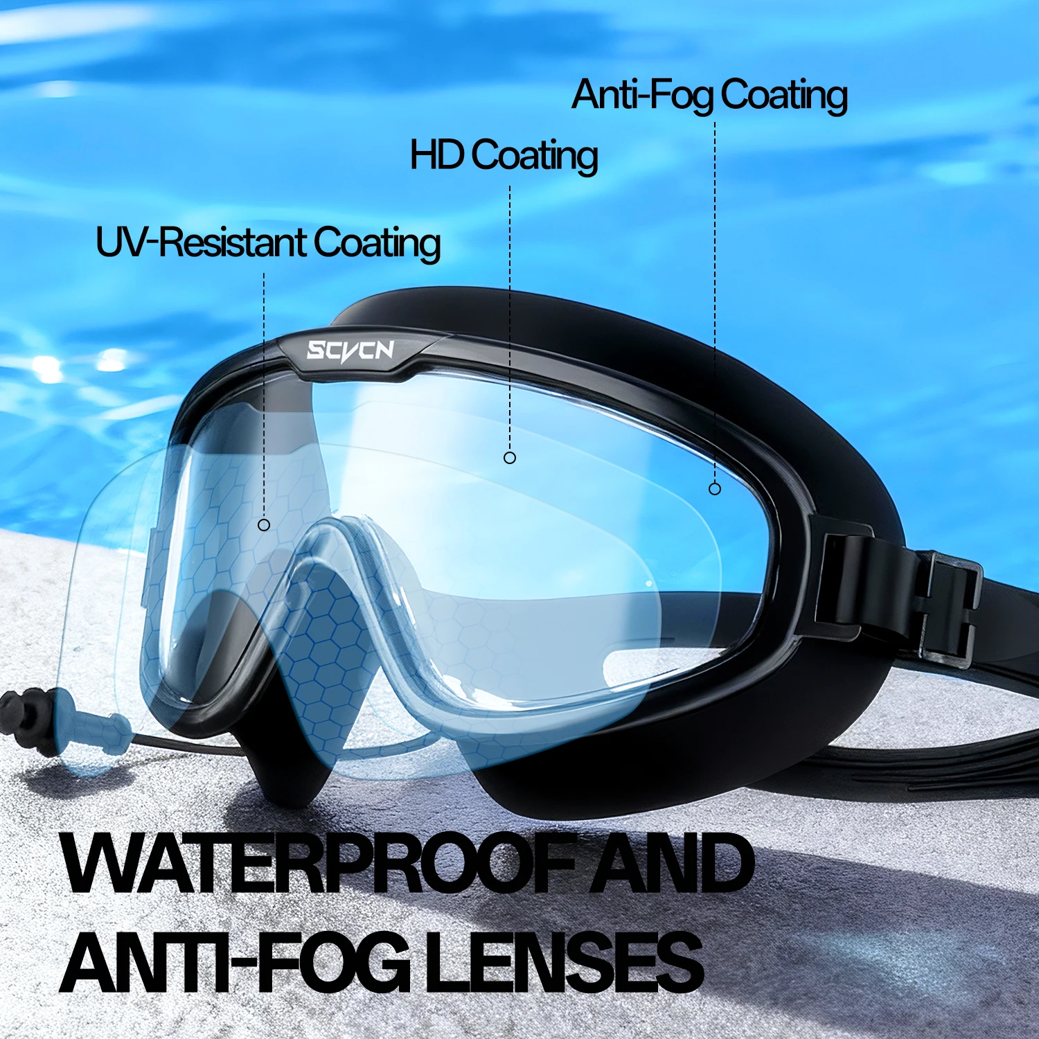 SCVCN แว่นตาว่ายน้ำการแข่งขันโ - Swimming Goggles Anti Fog บทวิจารณ์และราคา