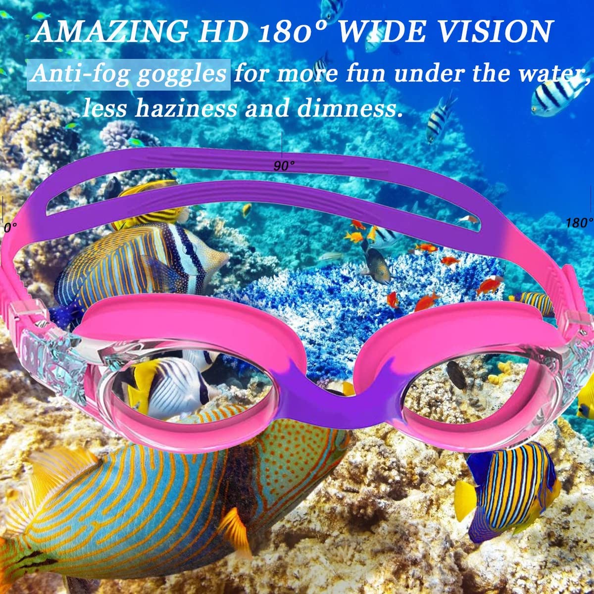 แว่นตาว่ายน้ําสําหรับเด็กอายุ  - Swimming Goggles Anti Fog บทวิจารณ์และราคา