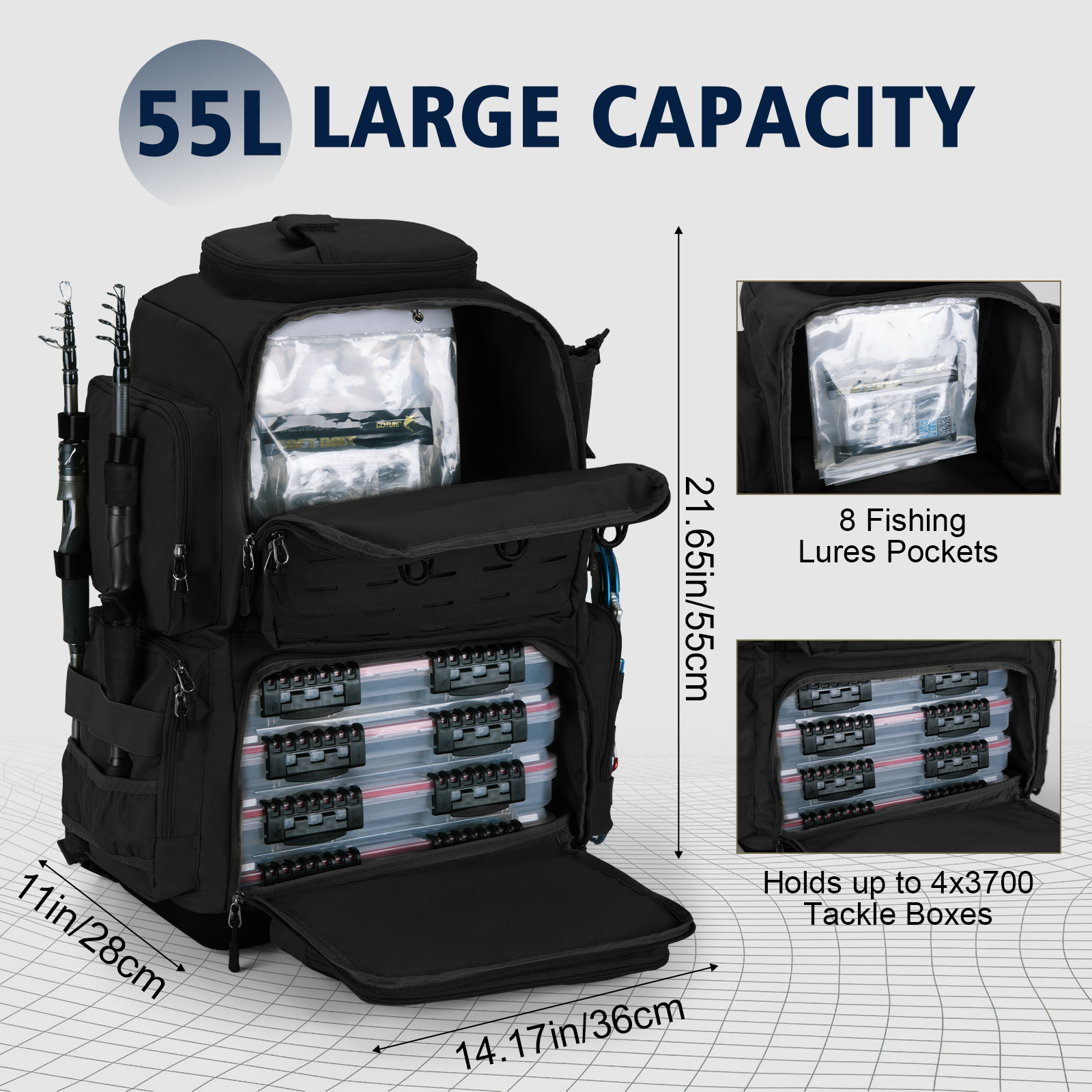 Goture 55*36*28 ซม.กระเป๋าเป้ส - Sports Equipment Outdoor Storage บทวิจารณ์และราคา